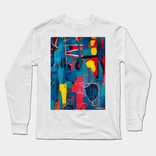 Crazy Indigo Abstract Long Sleeve T-Shirt